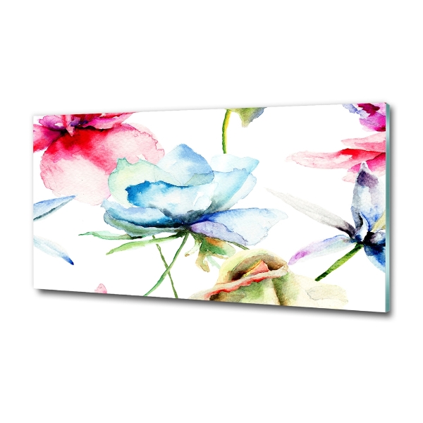 Quadro su vetro Papaveri