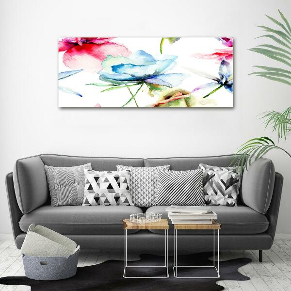 Quadro su vetro Papaveri