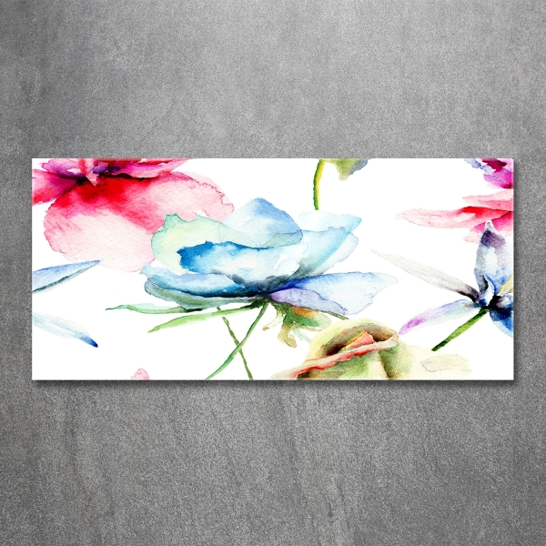 Quadro su vetro Papaveri