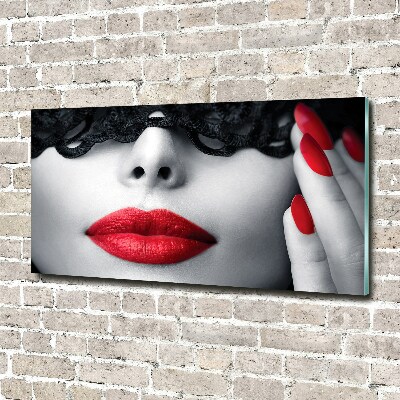 Quadro in verde Maschera di pizzo