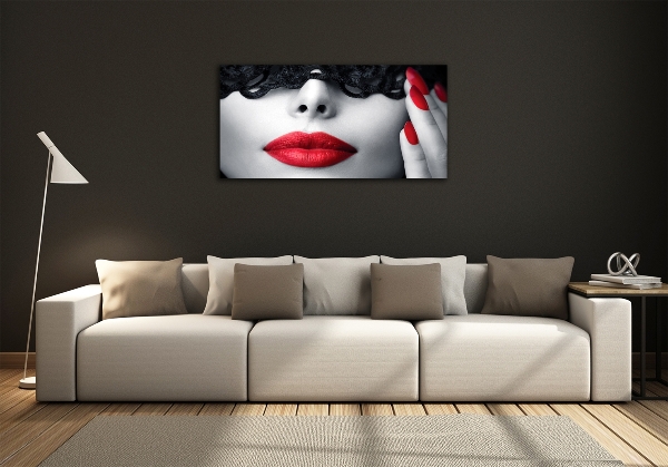 Quadro in verde Maschera di pizzo