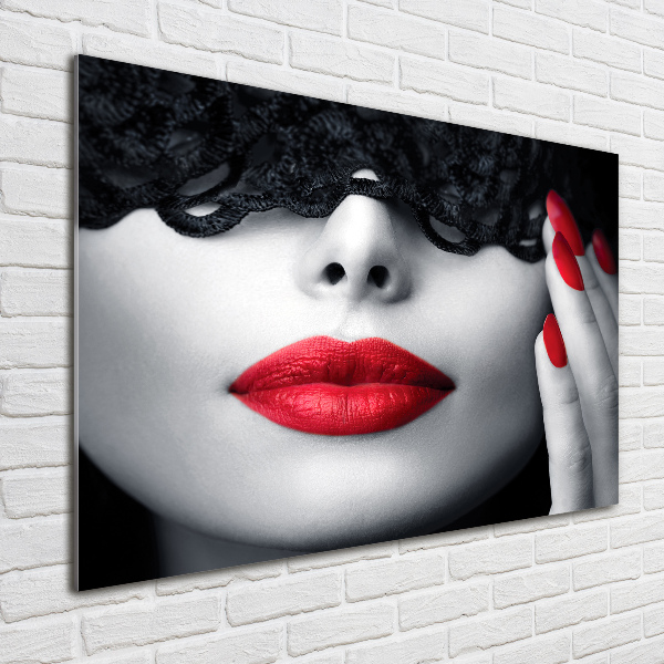 Quadro in verde Maschera di pizzo