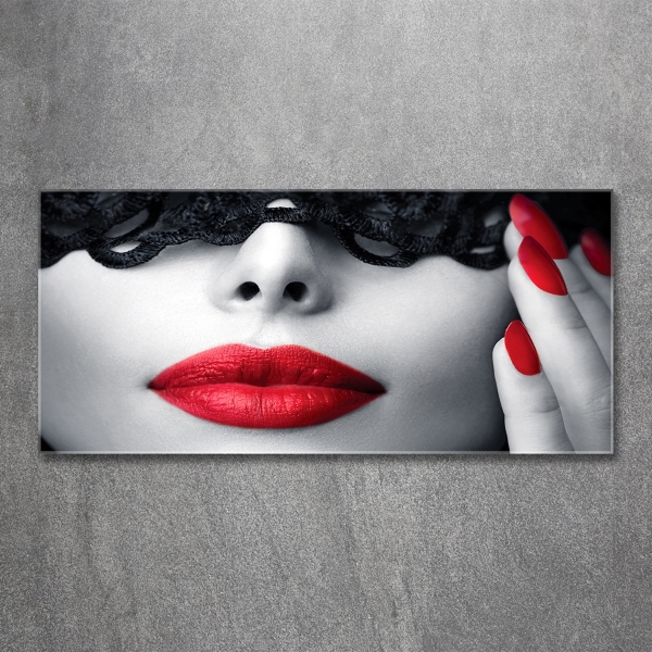 Quadro in verde Maschera di pizzo