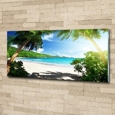 Quadro su vetro Spiaggia delle Seychelles