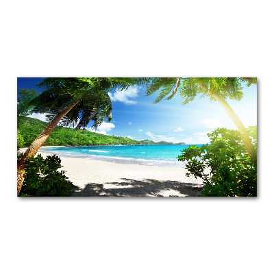 Quadro su vetro Spiaggia delle Seychelles