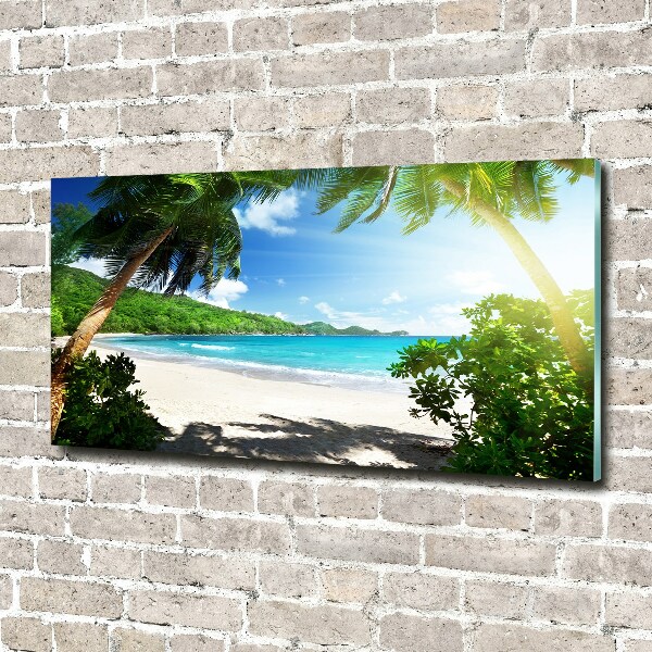 Quadro su vetro Spiaggia delle Seychelles
