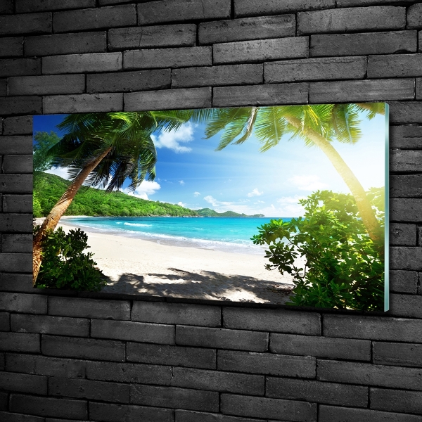 Quadro su vetro Spiaggia delle Seychelles