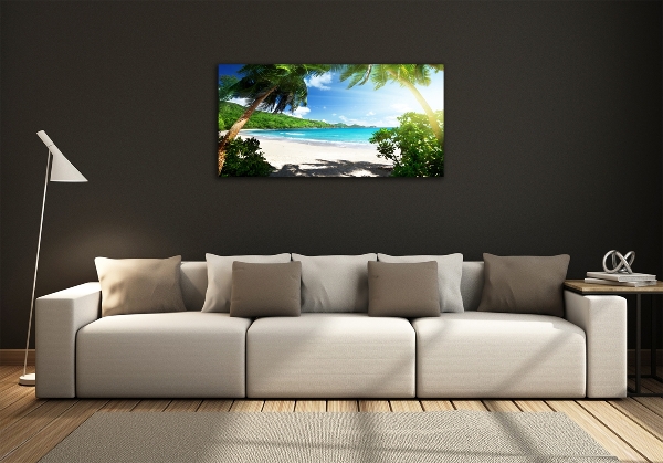 Quadro su vetro Spiaggia delle Seychelles
