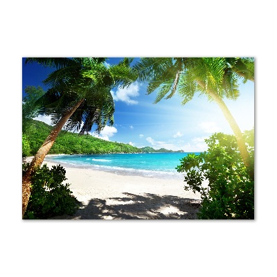 Quadro su vetro Spiaggia delle Seychelles