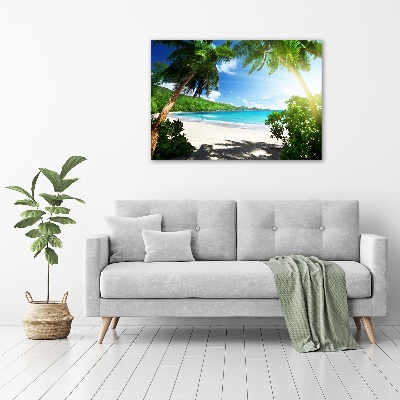 Quadro su vetro Spiaggia delle Seychelles