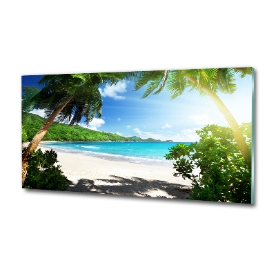 Quadro su vetro Spiaggia delle Seychelles