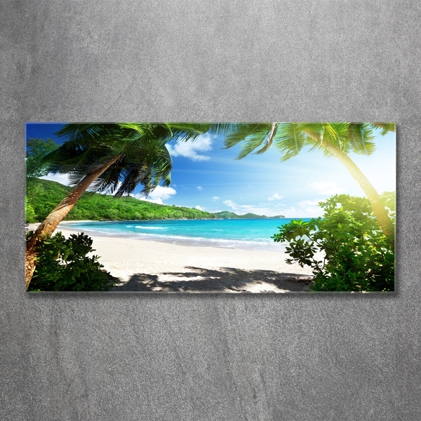 Quadro su vetro Spiaggia delle Seychelles