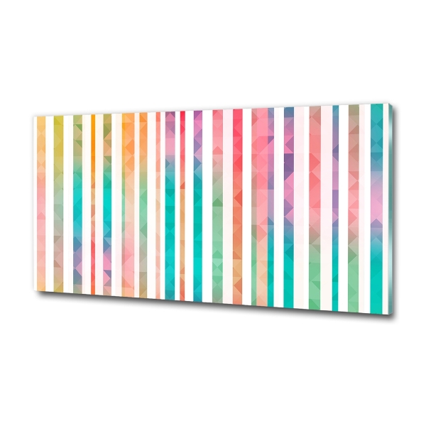 Quadro in verde Strisce arcobaleno