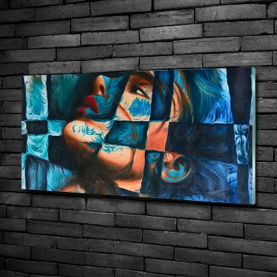 Quadro su vetro Donna astratta