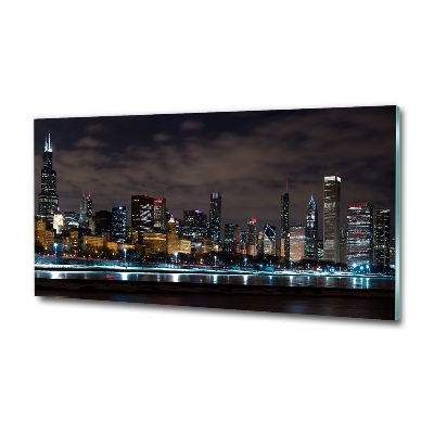 Quadro su vetro Chicago di notte