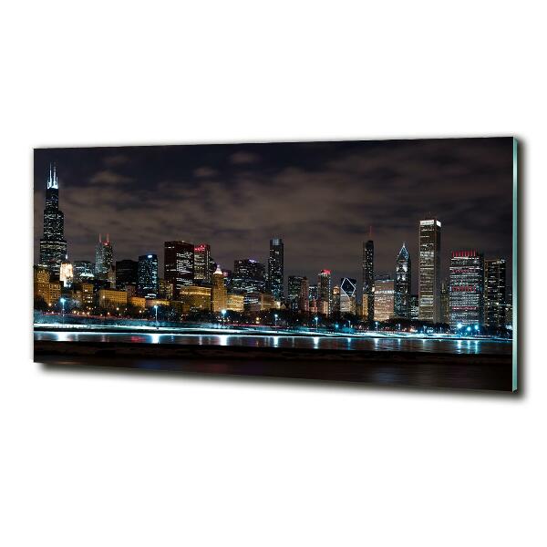 Quadro su vetro Chicago di notte