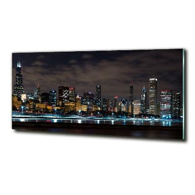 Quadro su vetro Chicago di notte