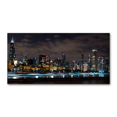 Quadro su vetro Chicago di notte