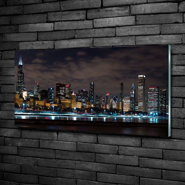 Quadro su vetro Chicago di notte