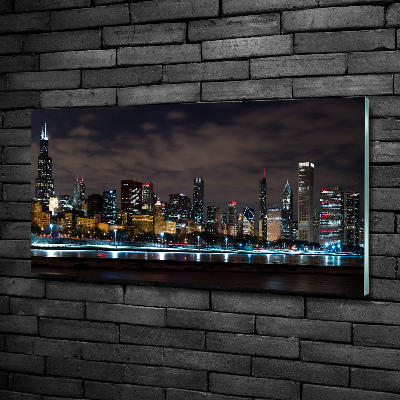Quadro su vetro Chicago di notte