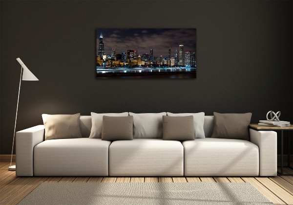 Quadro su vetro Chicago di notte