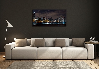 Quadro su vetro Chicago di notte