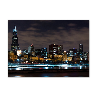 Quadro su vetro Chicago di notte