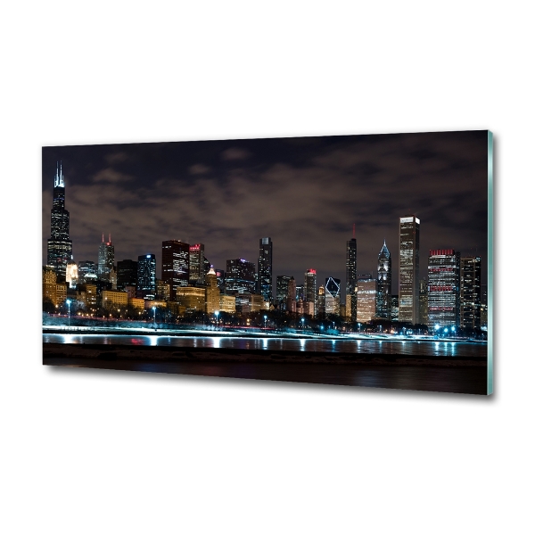 Quadro su vetro Chicago di notte