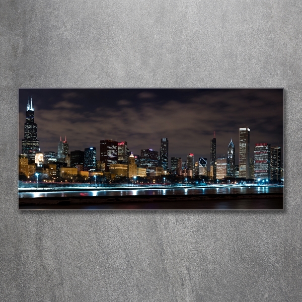 Quadro su vetro Chicago di notte