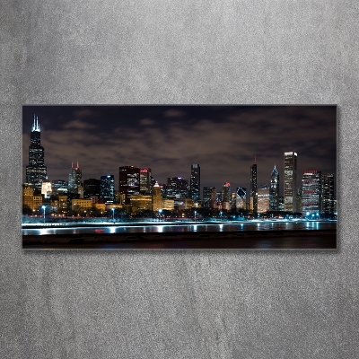 Quadro su vetro Chicago di notte