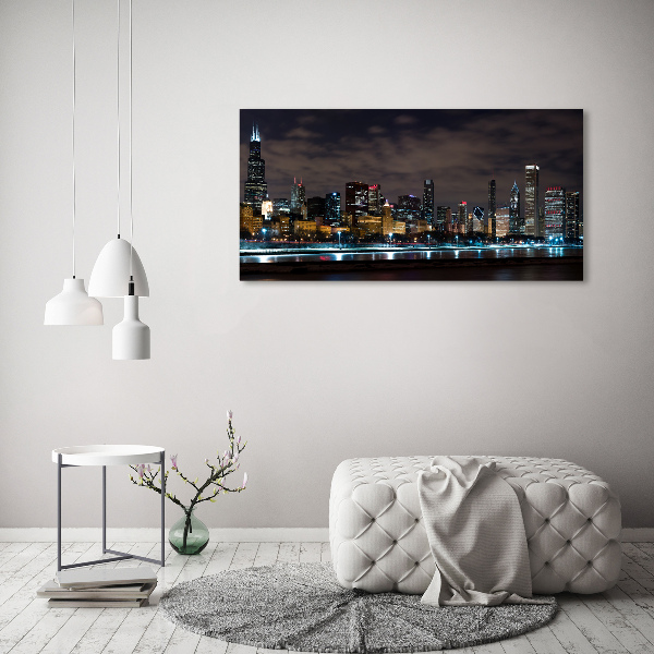 Quadro su vetro Chicago di notte