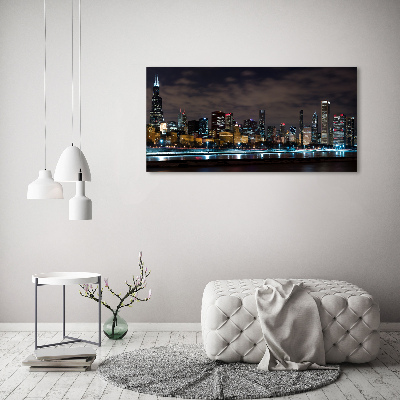 Quadro su vetro Chicago di notte