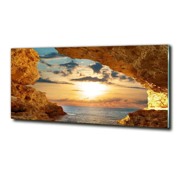 Quadro vetro Grotta in riva al mare