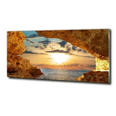 Quadro vetro Grotta in riva al mare