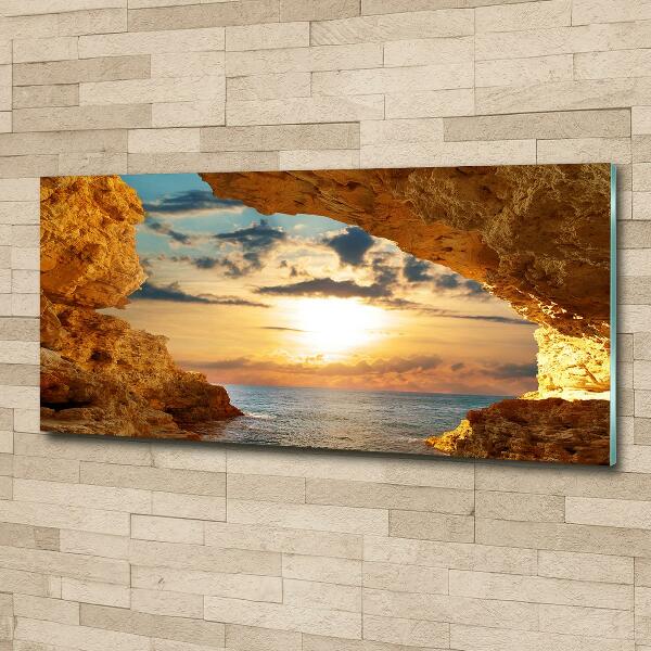 Quadro vetro Grotta in riva al mare