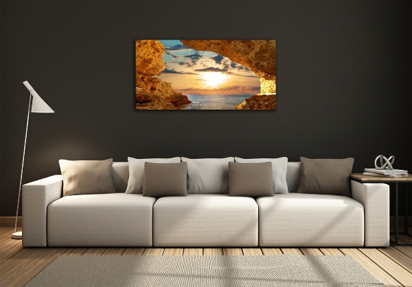 Quadro vetro Grotta in riva al mare