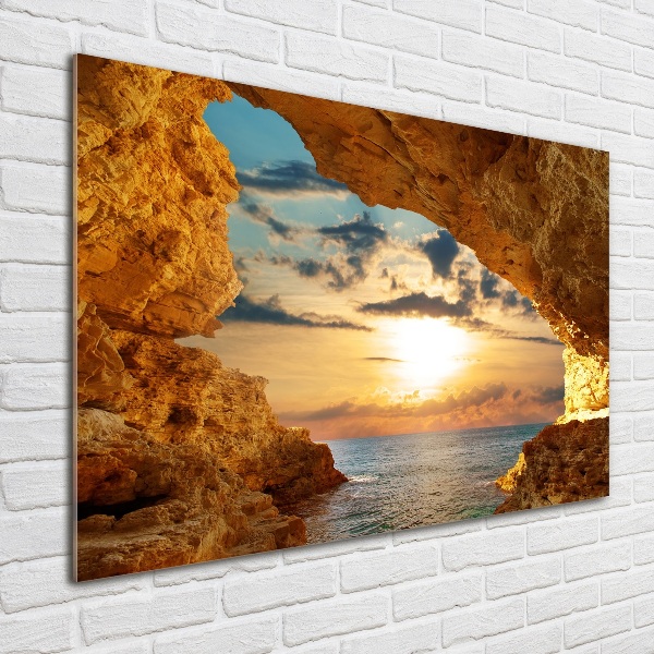 Quadro vetro Grotta in riva al mare