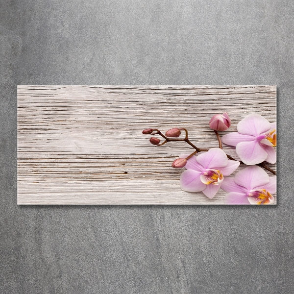 Quadro vetro Orchidea su legno