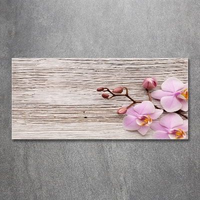Quadro vetro Orchidea su legno
