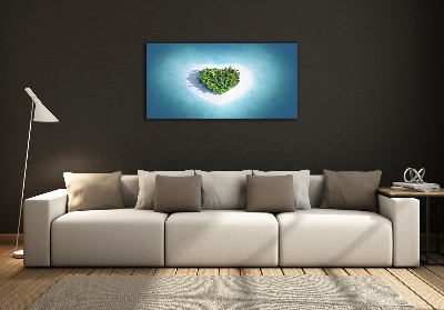 Quadro su vetro Isola a forma di cuore