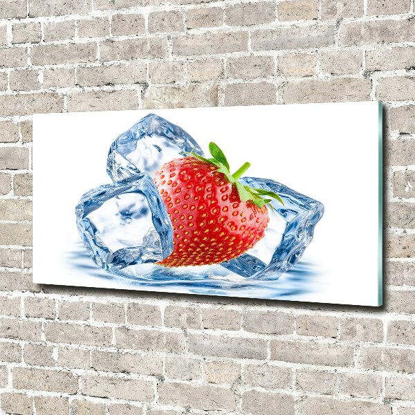 Quadro vetro Fragola con ghiaccio