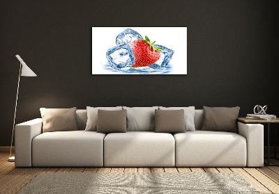Quadro vetro Fragola con ghiaccio
