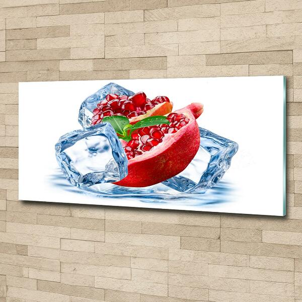 Quadro su vetro Melograno con ghiaccio