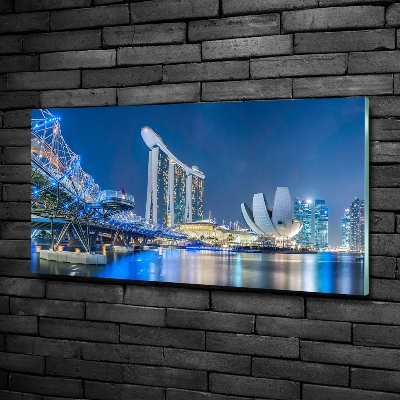 Quadro in verde Singapore di notte
