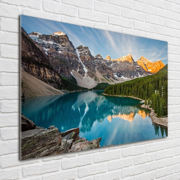 Quadro vetro Lago tra le montagne