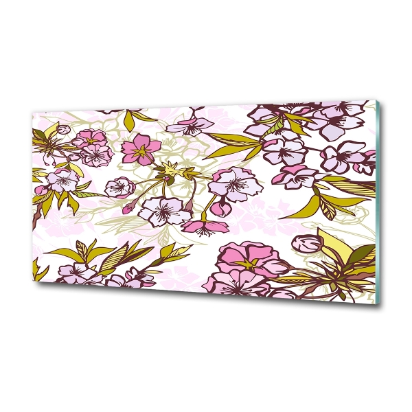 Quadro in verde Fiori di ciliegio