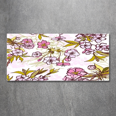 Quadro in verde Fiori di ciliegio