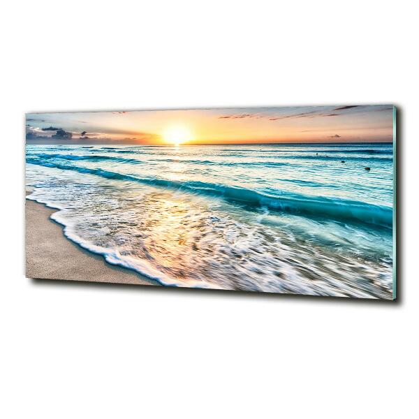 Quadro in vetro Spiaggia al tramonto