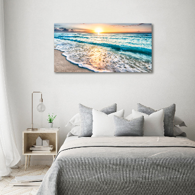Quadro in vetro Spiaggia al tramonto