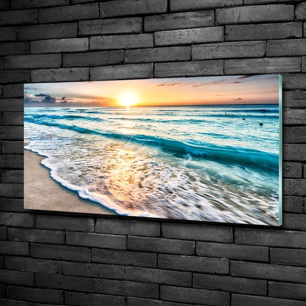 Quadro in vetro Spiaggia al tramonto